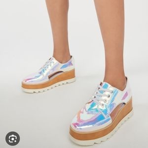 6.5 ALDO Curnera Holographic Reflective Iridescent Platform Kawaii Sneakers